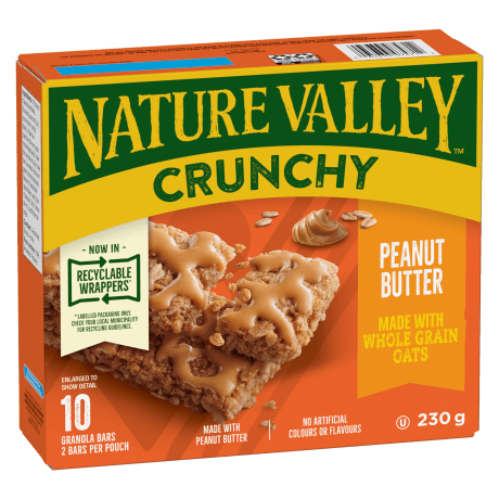 10 pack Nature Valley Crunchy in Peanut Butter flavor, front of box
