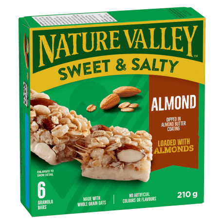 6 pack Nature Valley Sweet & Salty in Almond flavor, front of box