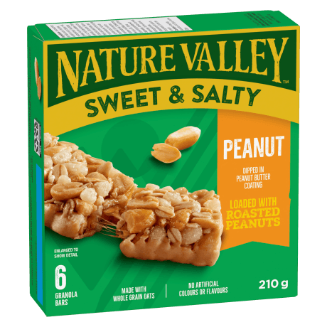 6 pack Nature Valley Sweet & Salty in Peanut flavor, front of box