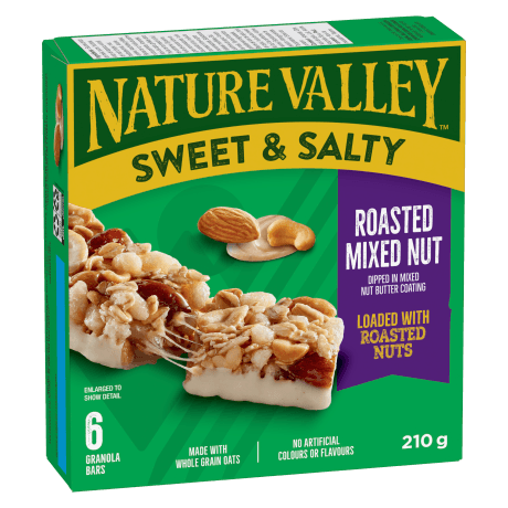 6 pack Nature Valley Sweet & Salty in Roasted Mixd Nut flavor, front of box