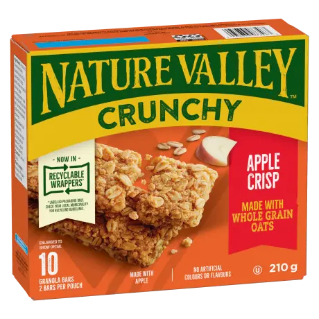 10 pack Nature Valley Crunchy in Apple Crisp flavor, front of box
