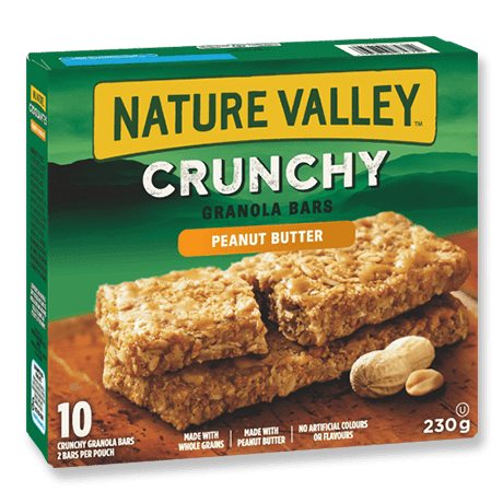 A box of Nature Valley Peanut Butter Crunchy Granola Bars